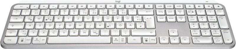 Logitech MX Keys toetsenbord Universeel RF draadloos + Bluetooth QWERTZ Duits Aluminium, Wit