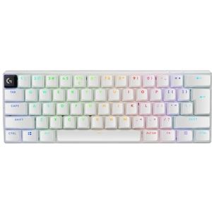 Logitech G PRO X 60 LIGHTSPEED, draadloos gaming toetsenbord, ultracompact mechanisch 60% TKL-toetsenbord, LIGHTSYNC RGB, toetsen van dubbellaags PBT, Optical Tactile, Windows PC, US INTL - Wit