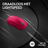 Logitech G Pro X Superlight 2 Draadloze Gaming Muis Lightspeed Magenta