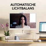Logitech Brio 100 Full HD-Webcam für Meetings und Streaming, Auto-Lichtausgleich, integriertes Mikrofon, Abdeckblende, USB-A, für Microsoft Teams, Google Meet, Zoom und mehr - Weiß
