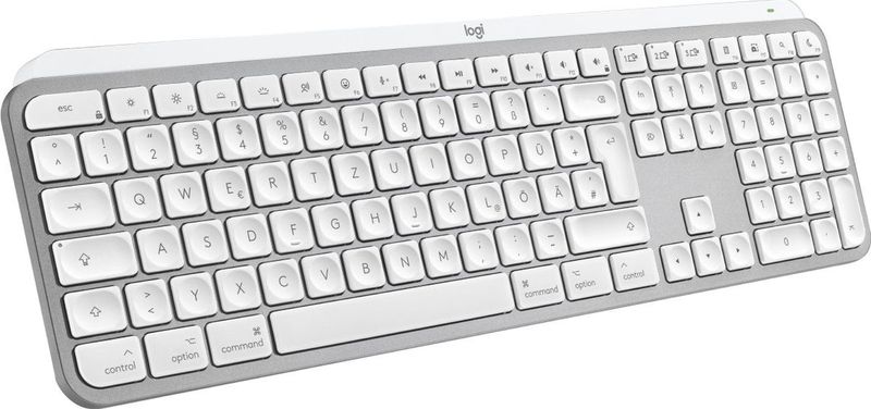 Logitech MX Keys for Mac toetsenbord Kantoor RF draadloos + Bluetooth QWERTZ Duits Aluminium, Wit