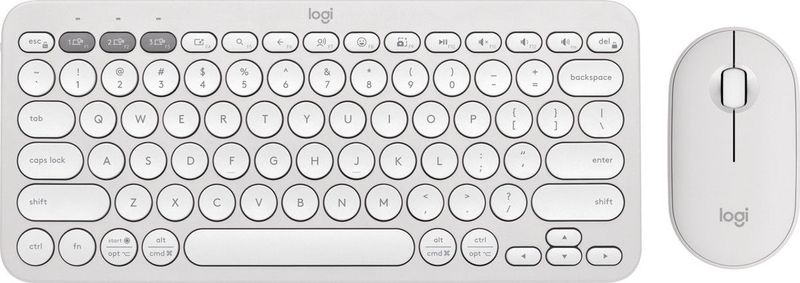 Logitech Draadloos Toetsenbord En Draadloze Muis Pebble 2 Combo Azerty Wit (920-012210)