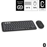 Logitech Pebble 2 Combo voor Mac Draadloos Toetsenbord en Muis combinatie Azerty FR Graphite
