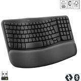 Logitech - Wave Keys - Draadloos Toetsenbord - Ergonomisch - Azerty - Grafiet