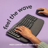 Logitech - Wave Keys - Draadloos Toetsenbord - Ergonomisch - Azerty - Grafiet