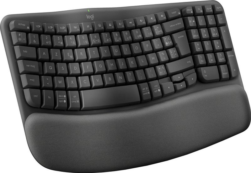Logitech - Wave Keys - Draadloos Toetsenbord - Ergonomisch - Azerty - Grafiet