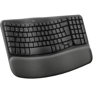 Logitech Wave Keys - ergonomisch draadloos toetsenbord - grafiet, Frans toetsenbord AZERTY