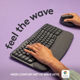 Logitech - Wave Keys - Draadloos Toetsenbord - Ergonomisch - Zwart