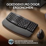 Logitech - Wave Keys - Draadloos Toetsenbord - Ergonomisch - Zwart