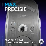 Logitech - G309 Lightspeed Draadloze Gamingmuis - Wit - Hero 25K Sensor