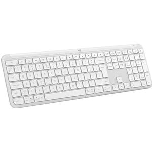 Logitech Signature Slim K950, draadloos toetsenbord, gestroomlijnd ontwerp,schakelen tussen typen op verschillende apparaten,stil typen, bluetooth, meerdere besturingssystemen, Windows|Mac|Chrome -Wit