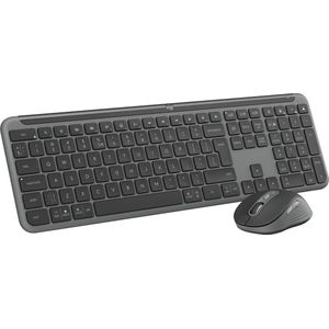 Logitech MK950 Signature Slim, draadloos toetsenbord en muisset, elegant design, bediening op drie apparaten, multibesturingssysteem, Windows en Mac, QWERTY US INT'L, Graphit