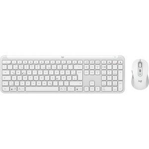 Logitech MK950 Signature Slim toetsenbord Inclusief muis RF-draadloos + Bluetooth QWERTZ Duits Grafiet, Wit