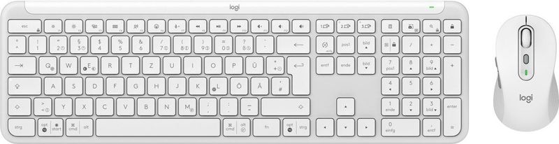 Logitech MK950 Signature Slim toetsenbord Inclusief muis RF-draadloos + Bluetooth QWERTZ Duits Grafiet, Wit