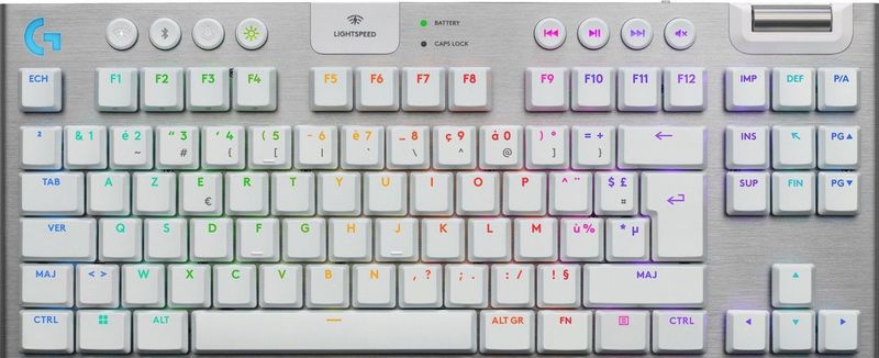Logitech G915 X Lightspeed TKL - Draadloos Gaming Toetsenbord - Tactile - FR Azerty - Wit