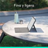 Logitech Combo Touch iPad Air 11-inch (M2), iPad Air (4e & 5e gen - 2020, 2022, 2024) Toetsenbordhoes - Afneembaar toetsenbord met achtergrondverlichting en kickstand - Grijs, QWERTY