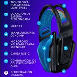 Logitech - G535 - Gaming Headset - Zwart, Blauw - Draadloos, Lichtgewicht