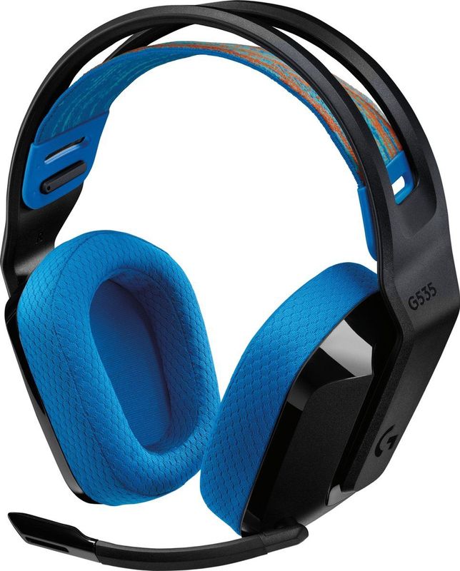 Logitech - G535 - Gaming Headset - Zwart, Blauw - Draadloos, Lichtgewicht