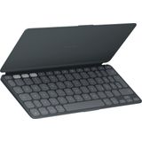 Logitech Keys-To-Go 2, mobile kabellose Tastatur für iPad mit integriertem Schutzcover, schlanke und kompakte, für iPad, iPhone, Mac und Apple TV, einfacher Gerätewechsel, DEU QWERTZ-Layout - Grau
