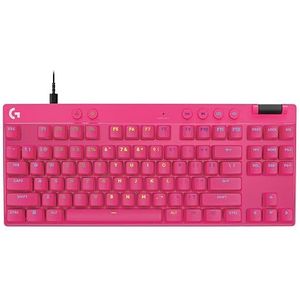Logitech G PRO X TKL RAPID, bekabeld gaming toetsenbord zonder numeriek toetsenblok met magnetische analoge toetsen, snelle activeringsmodus, instelbare bediening en aanpasbare RGB - Magenta