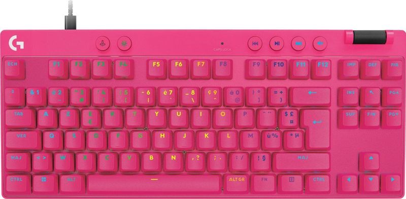 Logitech G PRO X TKL RAPID - Gaming Toetsenbord - Magenta - Bekabeld zonder Numeriek Toetsenblok