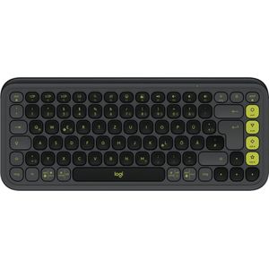 Logitech POP ICON KEYS draadloos Bluetooth-toetsenbord, comfortabel typen, programmeerbare toetsen, eenvoudig schakelen tussen maximaal 3 apparaten, voor laptop, tablet, pc - Grafiet, QWERTZ