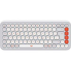 Logitech - Pop Icon Keys - Toetsenbord - Wit, Oranje - Draadloos