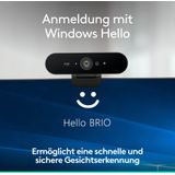 Logitech - Brio 4K Webcam - Videobellen - Zwart - USB