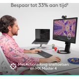 Logitech - MX Master 4 - Ergonomische muis - Off-White - Optisch - 9 knoppen