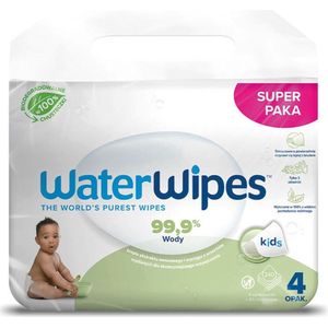 WaterWipes Lot de 240 lingettes texturées sans plastique, pour tout-petits et bébés, 99,9% de lingettes à base d'eau, non parfumées pour les peaux sensibles