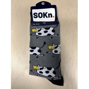 SOKn. trendy sokken *VROLIJKE KOEIEN* maat 40-46 (ook leuk om kado te geven !)