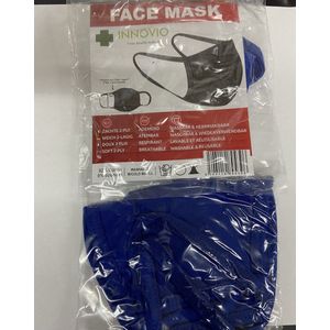 Mondkapjes wasbaar - Innovio en herbruikbaar-ademend-niet medisch mondmasker-3 stuks-Blauw