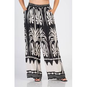 Curviss - Wide Leg High Waist Broek - Zwart