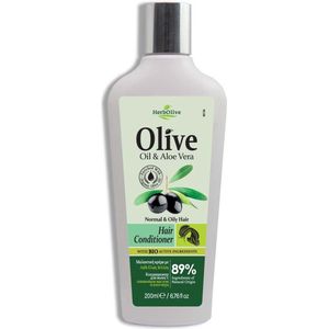Herbolive - Conditioner Zonder Siliconen - Voor Normaal Tot Vet Haar - Vitaminen - Aloë Vera - Olijfolie