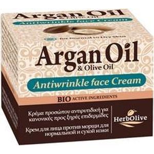 HerbOlive Argan Olie Anti-Rimpel Gezichtcrème *Normaal & Droge Huid* 50ml