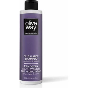 Oliveway natuurlijke shampoo voor vet haar, geschikt voor frequent gebruik, met plantaardige ingrediënten die de overtollige talg reguleren - 250ml
