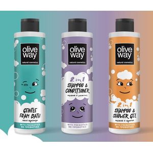 Oliveway set van 3 doucheproducten voor baby & kind - douchegel kids- shampoo kids