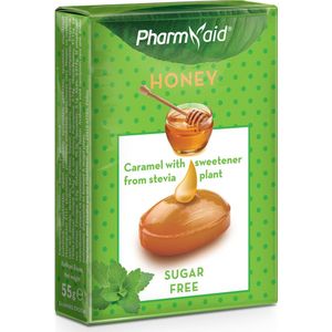 Pharmaid Stevia Caramels Honey 55gr | Keelpasilles Honing Suikervrij
