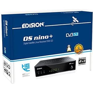 EDISION OS NINO+ 01-08-0016 Full HD Linux E2 H.265/HEVC satellietontvanger (1 x DVB-S2, 2 x USB, HDMI, LAN, Linux, kaartlezer, 1080p) [voorgeprogrammeerd voor Astra]