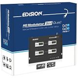 EDISION HDMI-modulator, 3-in-1, quad, RF-modulator, 4 x HDMI naar terrestrisch, DVB-T, ISDB-T of kabel DVB-C MPEG4, 3 modulatietekens naar keuze, Full HD-verdeling via coaxkabel, plug and play