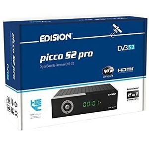 DVB-S2 HD EDISION PICCO S2 pro digitale satellietontvanger DVB-S2 H.265 HEVC, Wi-Fi aan boord, multistream, HDMI, SCART, SPDIF, USB, IR, kaartlezer, universele afstandsbediening 2-in-1