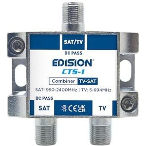 EDISION Cts-1 SAT terrestrisch zacht satelliet, geschikt voor het aansluiten van digitale DVB-S2 en DVB-T2-signalen naar de tv-installatie, DC doorgang, 5G LTE-filter.