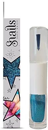 Snails 510216 glitter nagellak, 2-in-1, blauw, top coat & glitterpoeder, peel-off formule, verwijderbaar op waterbasis, veganistisch