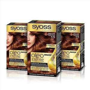 Syoss Oleo Intense Haarverf, 100% pure oliën, 0% ammoniak 6-76, warm koper, 3 stuks