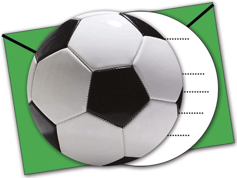 Procos Uitnodigingen Voetbal Papier Groen/wit 12 Delig