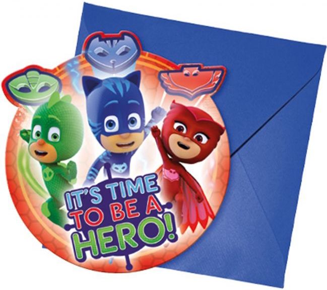 Pj Masks Uitnodigingen 6st