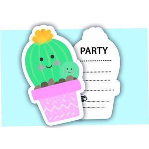 Amscan Uitnodigingen Cactus Met Envelop 6 Stuks