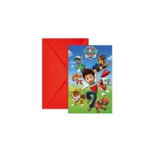 Folat 89441P Uitnodigingen Paw Patrol - 6 Stuks