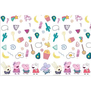Vegaoo - Peppa Pig Tafelkleed - Kleurrijk - Plastic - 120 x 180 cm