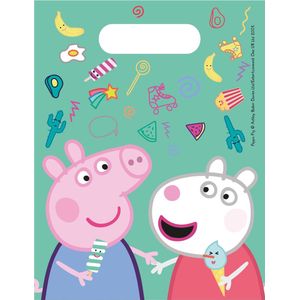 Peppa Pig Uitdeelzakjes 23cm 6st - Traktatiezakjes Peppa Big -